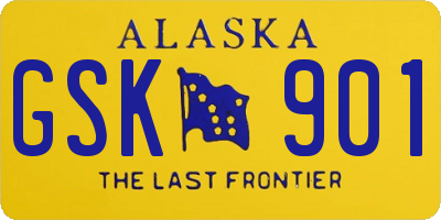 AK license plate GSK901