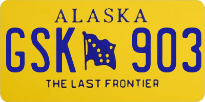 AK license plate GSK903