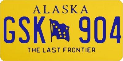 AK license plate GSK904