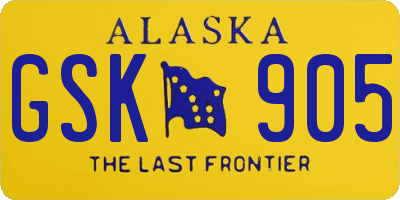 AK license plate GSK905