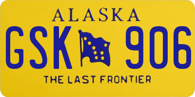 AK license plate GSK906