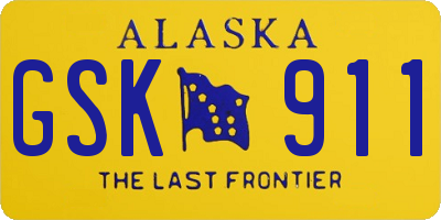 AK license plate GSK911