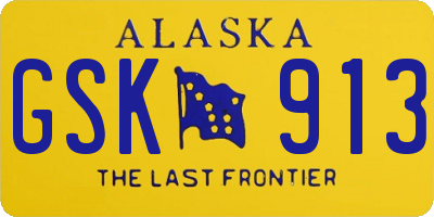 AK license plate GSK913