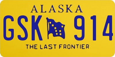 AK license plate GSK914