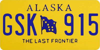 AK license plate GSK915