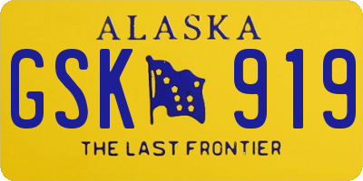 AK license plate GSK919