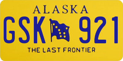 AK license plate GSK921