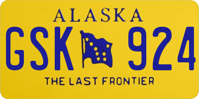 AK license plate GSK924