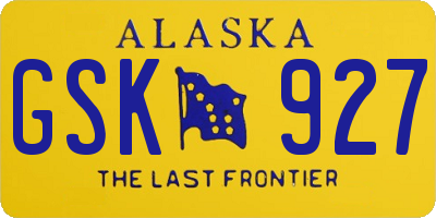 AK license plate GSK927