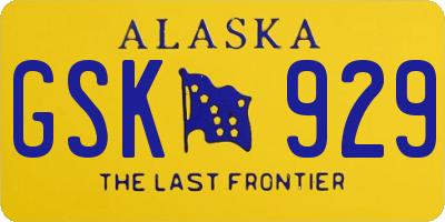 AK license plate GSK929