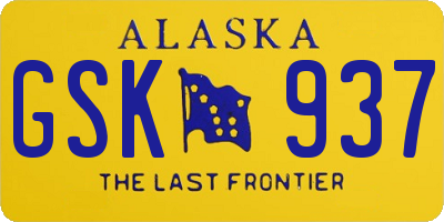 AK license plate GSK937