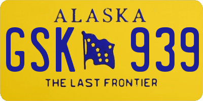 AK license plate GSK939