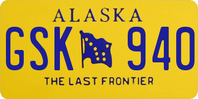 AK license plate GSK940