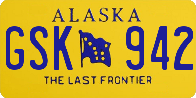 AK license plate GSK942