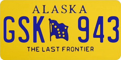 AK license plate GSK943