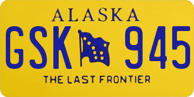 AK license plate GSK945