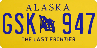 AK license plate GSK947