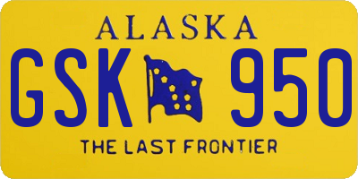 AK license plate GSK950