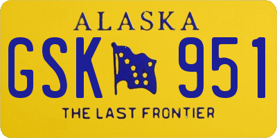 AK license plate GSK951