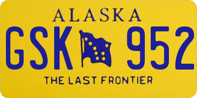 AK license plate GSK952