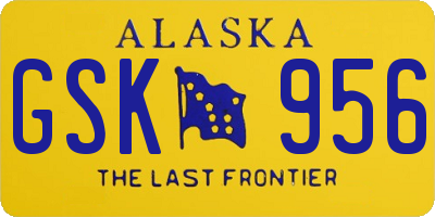 AK license plate GSK956