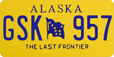 AK license plate GSK957