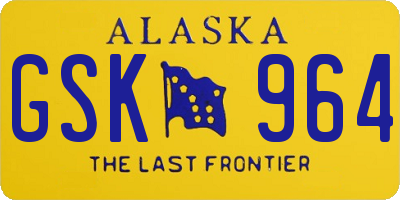 AK license plate GSK964