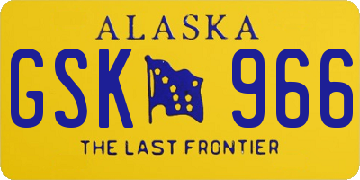 AK license plate GSK966