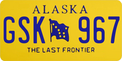 AK license plate GSK967