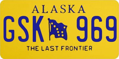 AK license plate GSK969