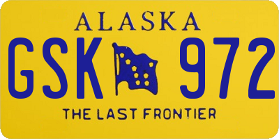 AK license plate GSK972