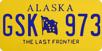 AK license plate GSK973