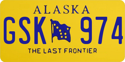 AK license plate GSK974