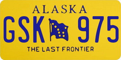 AK license plate GSK975