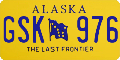 AK license plate GSK976