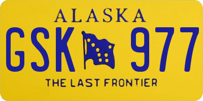 AK license plate GSK977