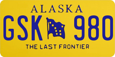 AK license plate GSK980