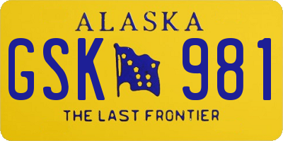 AK license plate GSK981