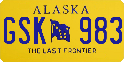 AK license plate GSK983