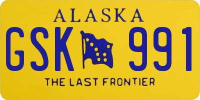 AK license plate GSK991