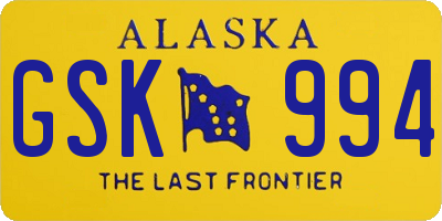 AK license plate GSK994