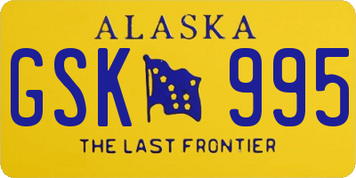 AK license plate GSK995