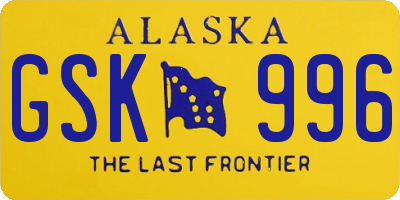 AK license plate GSK996