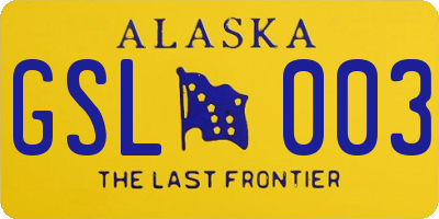 AK license plate GSL003