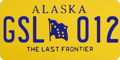 AK license plate GSL012