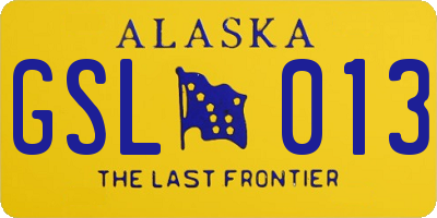 AK license plate GSL013