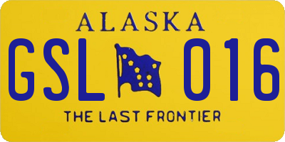 AK license plate GSL016