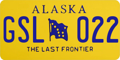 AK license plate GSL022