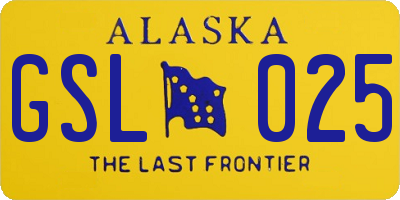 AK license plate GSL025