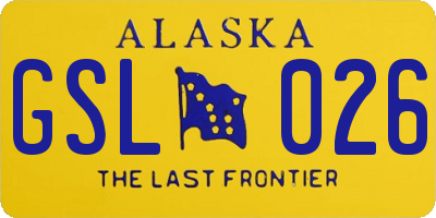 AK license plate GSL026